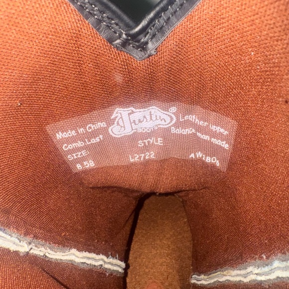 Justin Boots Leather Western Footwear - Picture 3 of 3